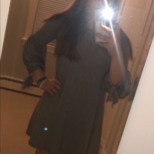 t shirt dress with lace up back/ sleeve